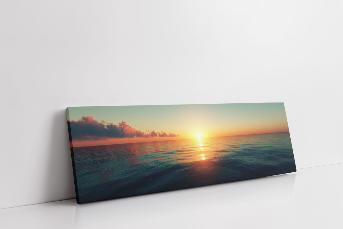 Serene Ocean Sunset Golden Sun Path Calm Water Coastal Scene Poster - Image 7