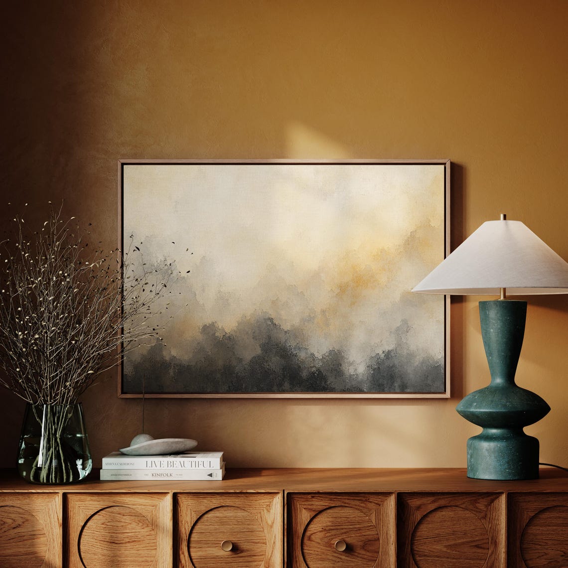 Neutral Abstract Beige Gray Textured Wash Minimalist Modern Art Poster - Image 6