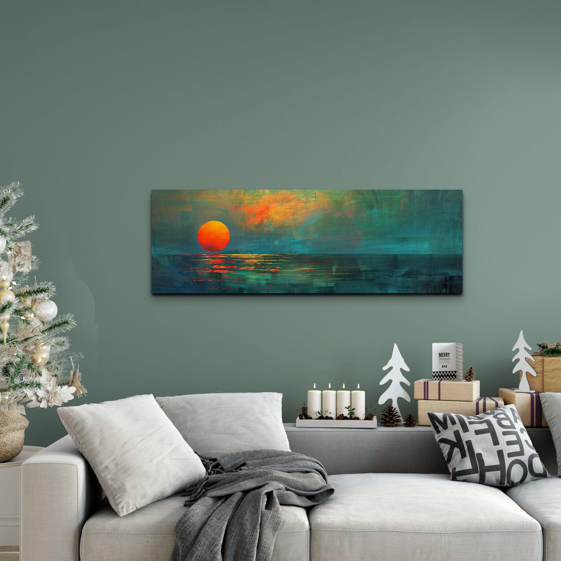Emerald Sunset Sky Art Print - Image 2
