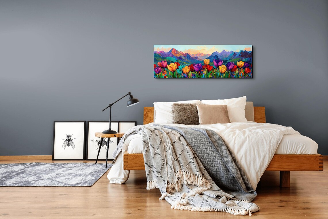 Botanical Mountain Landscape, Tranquil Landscape Art - Image 3