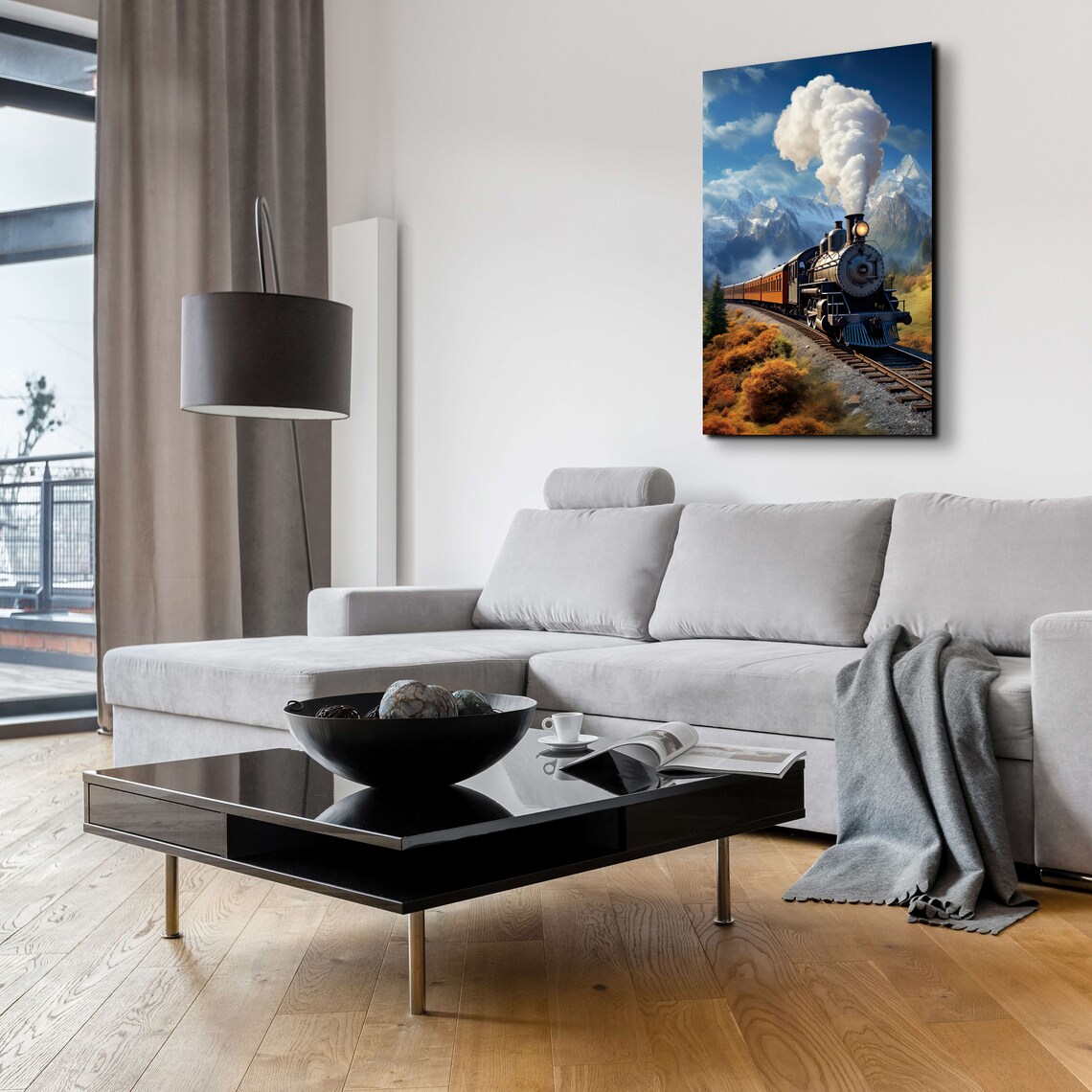 Express Train Art Print, Mountains Landscape - Image 5