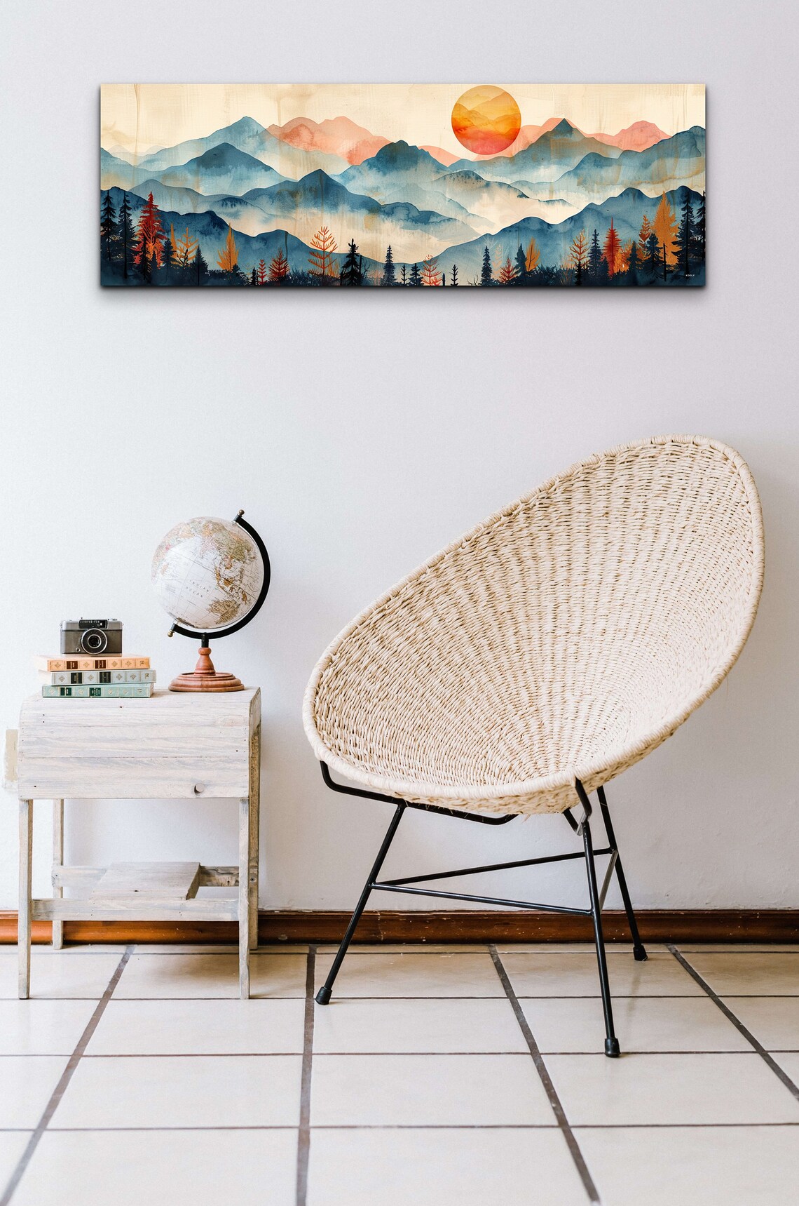 Panoramic Coast Range Mid-Century Mountain Art Print - Image 4