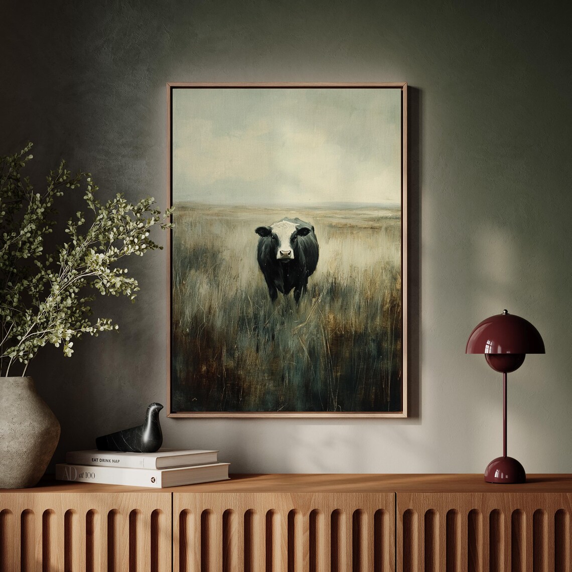 Moody Cow Art Print, Rustic Farmhouse Animal Decor - Image 6