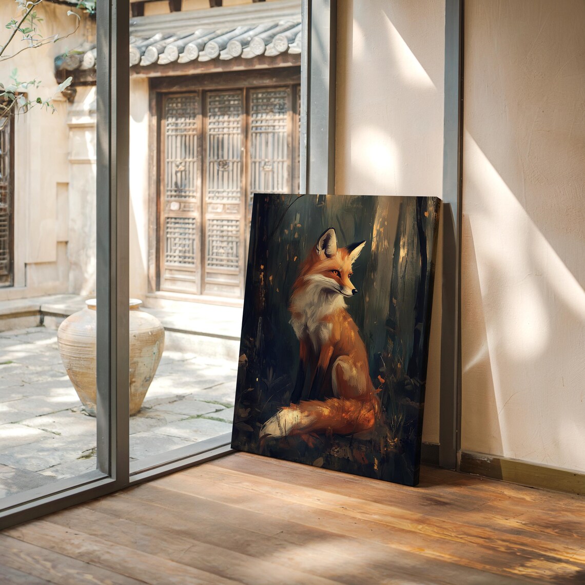 Elegant Fox Art Print, Mystical Forest Scene - Image 7