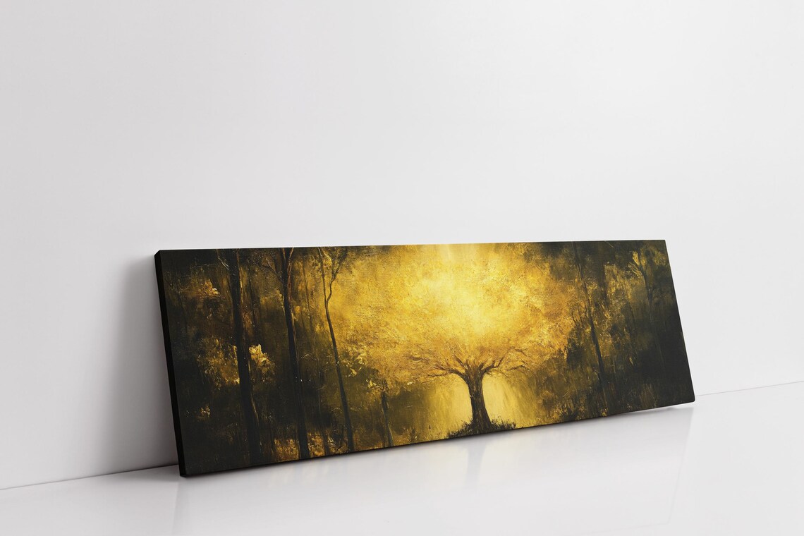 Golden Tree Of Light, Enchanted Forest Wall Art - Image 7
