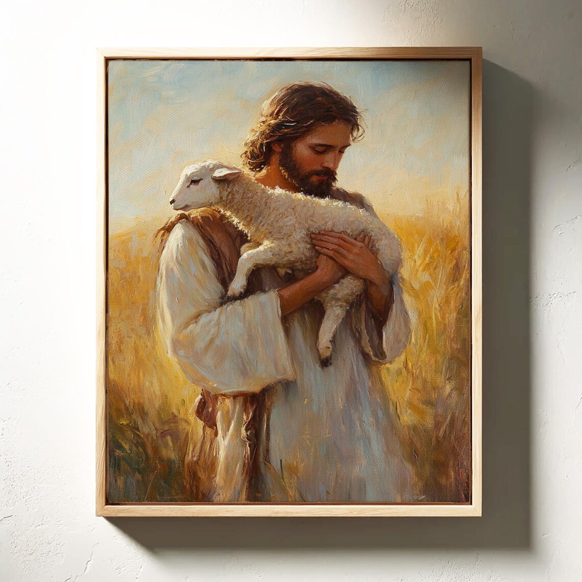 Jesus Carrying Lamb, Good Shepherd Art Print - Image 3