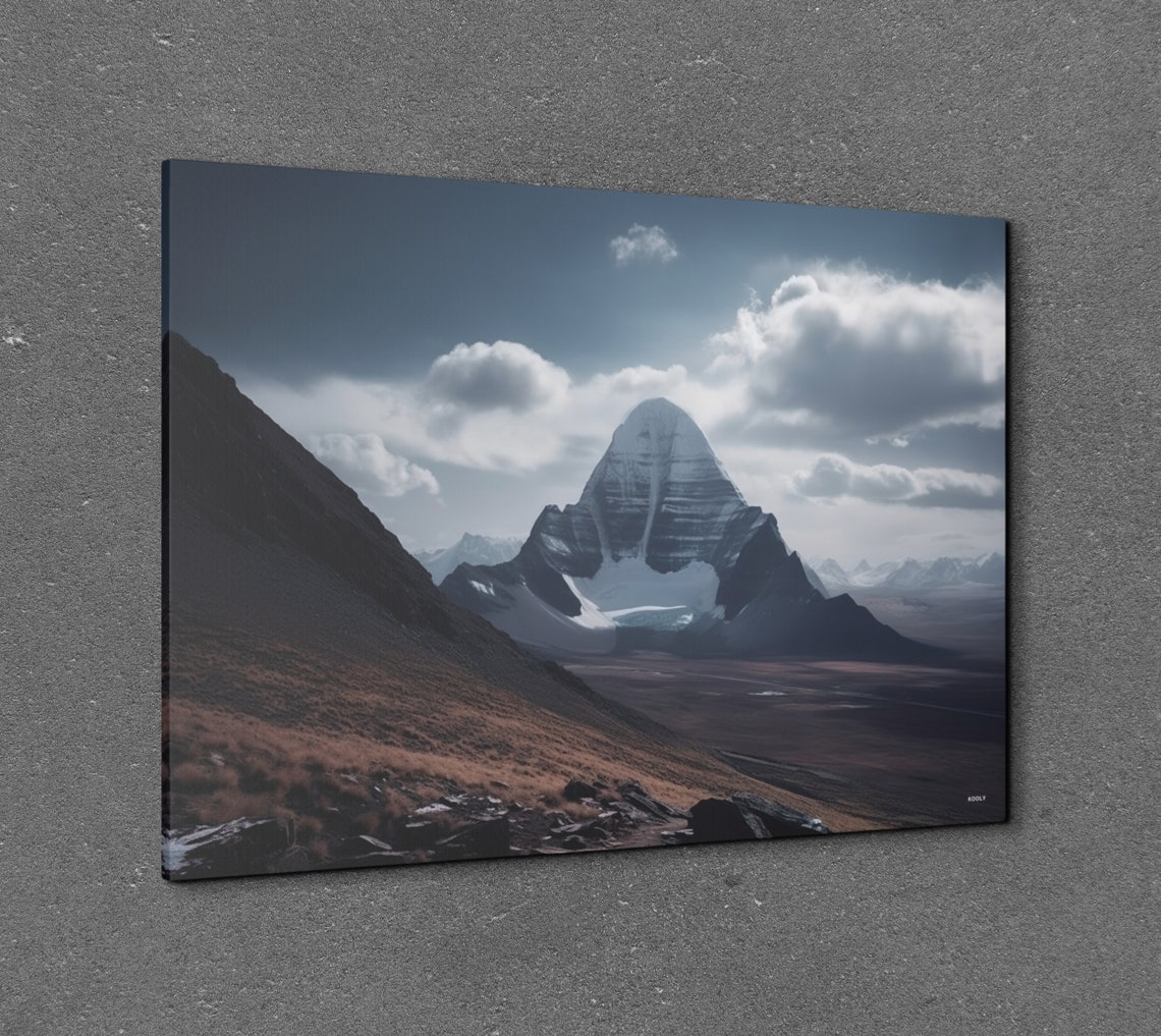 Mount Kailash Tibet Snow Capped Pyramid Peak Landscape Wall Art - Image 3