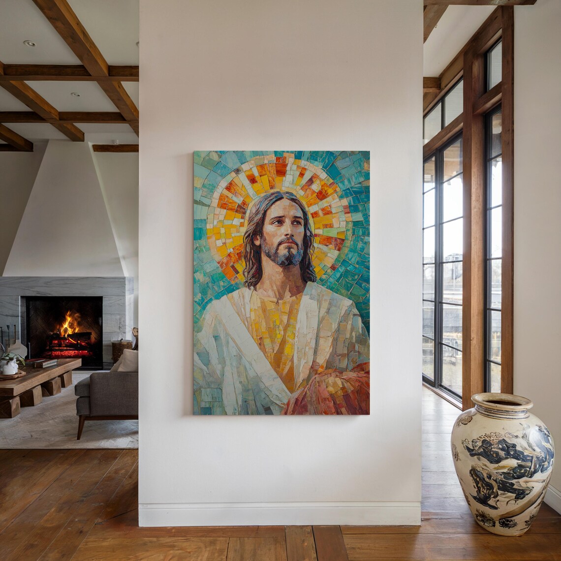 Jesus Mosaic Art, Vibrant Christian Faith Poster - Image 4