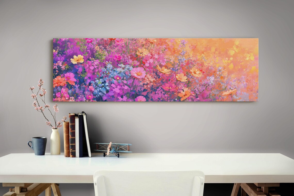 Vibrant Wildflower Meadow Bold Floral Painting Colorful Spring Garden Poster - Image 4