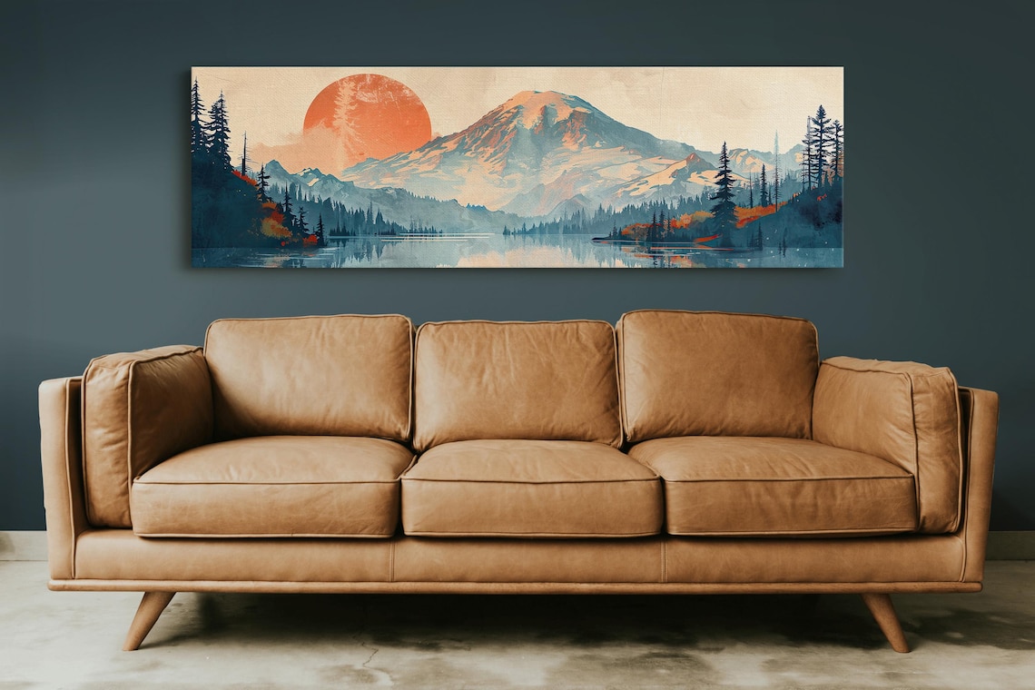Mount Rainier Mid-Century Modern Art Print - Image 5