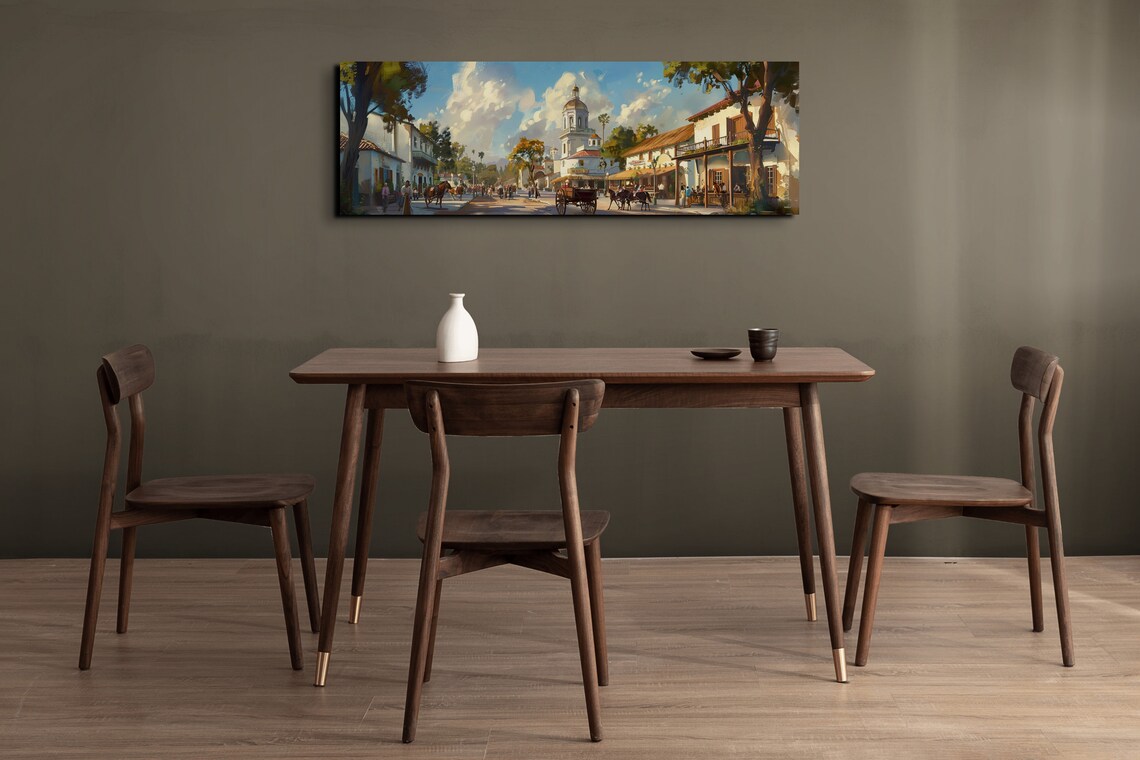 Panoramic Old Southwestern Mexican Town Art Print - Image 6