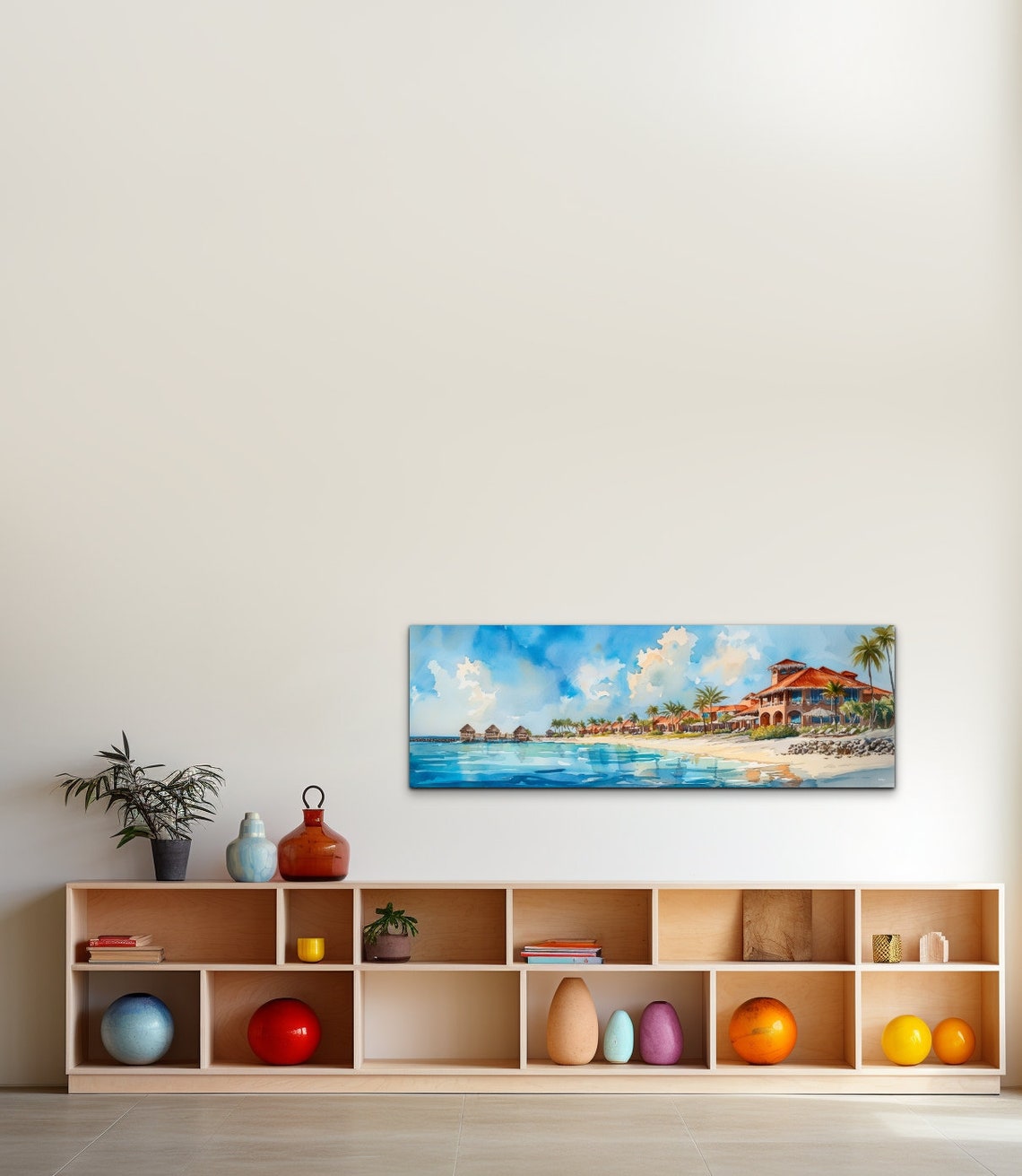 Tropical Beach Resort Watercolor Paradise Beach Villas Poster - Image 4