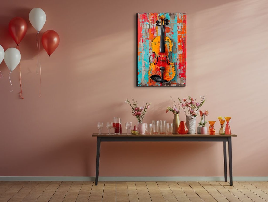 Pop Art Violin Wall Art Print - Image 6