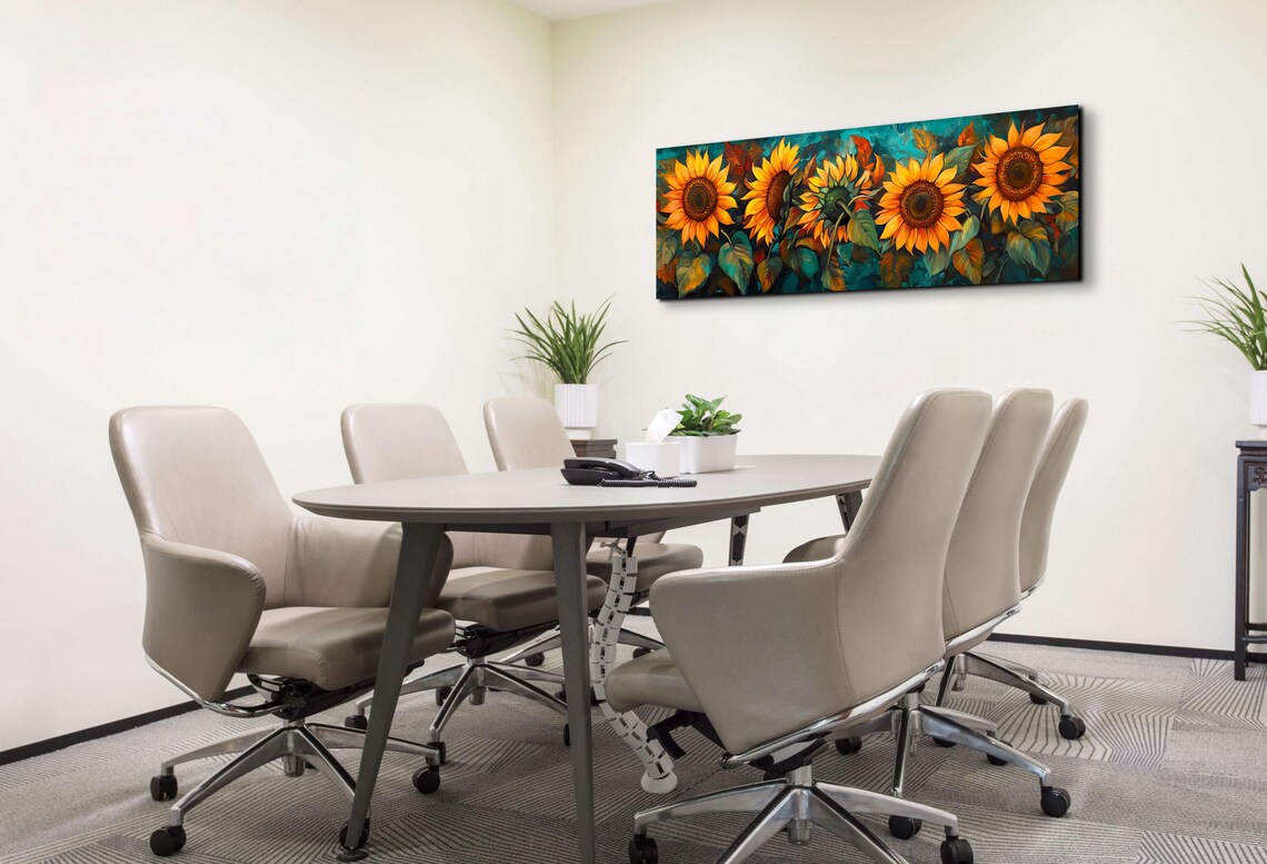 Van Gough Style Bold Sunflower Poster Print - Image 7