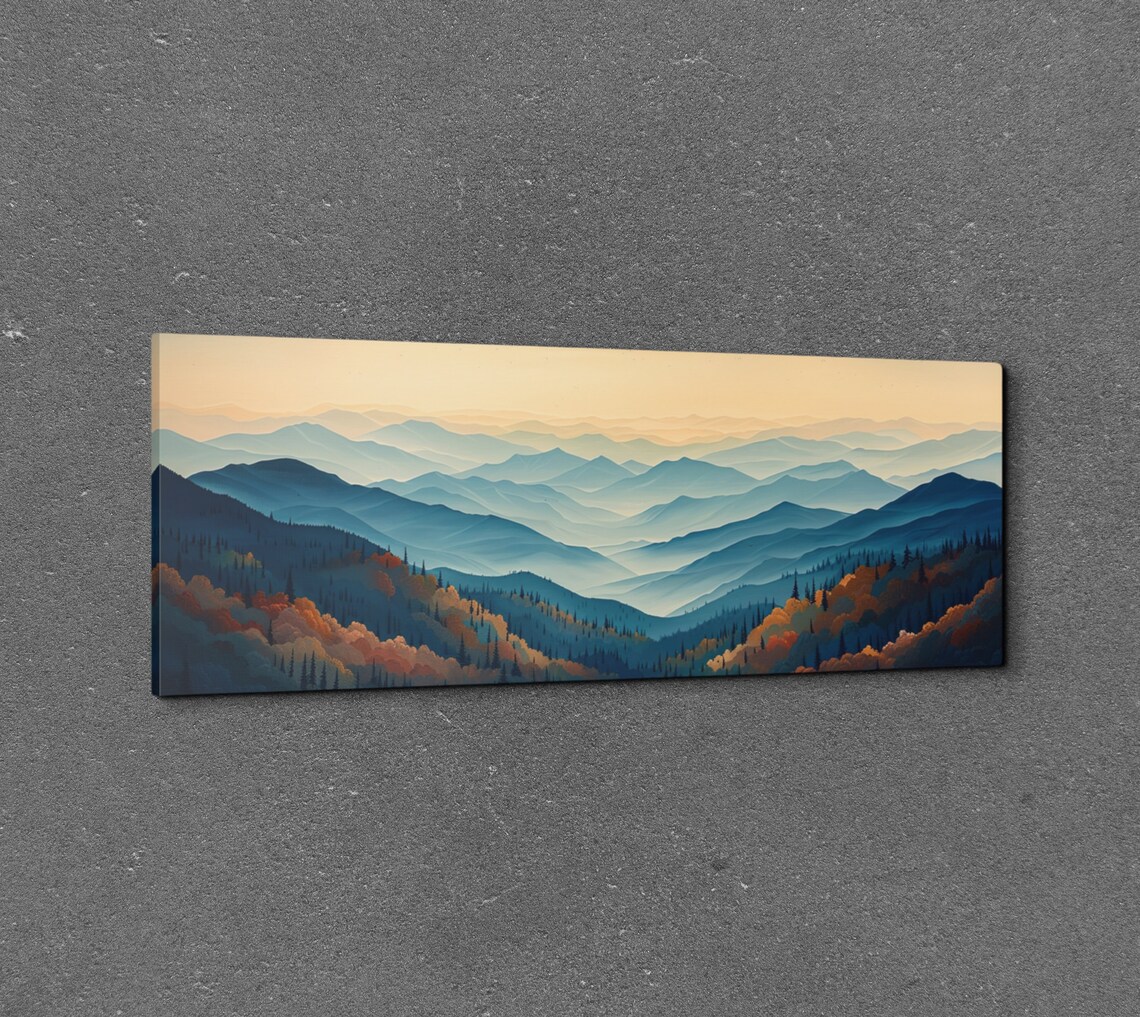 Smokey Mountain Century Modern Panoramic Wall Art - Image 3