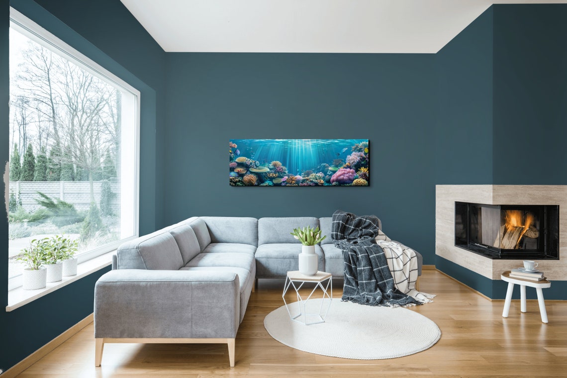 Underwater Coral Reef with Sunbeams and Tropical Fish Poster - Image 3