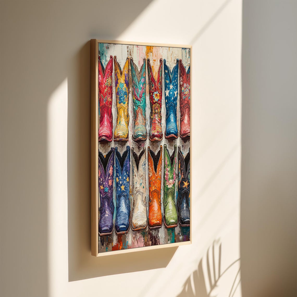 Colorful Cowboy Boots Wall Art Vibrant Western Decor For Rustic Country Homes - Image 3