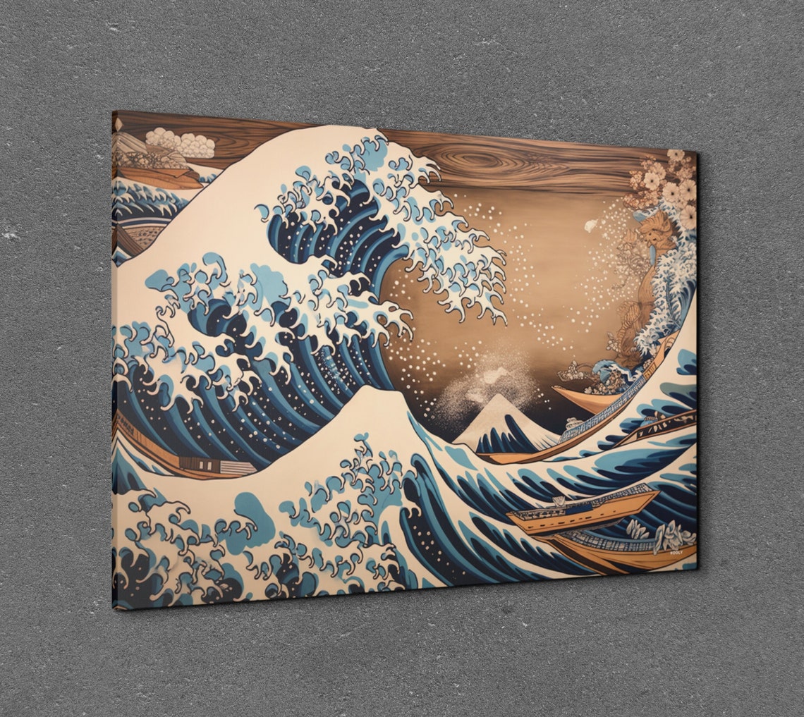 Hokusai Great Wave Off Kanagawa With Mount Fuji Classic Poster - Image 2