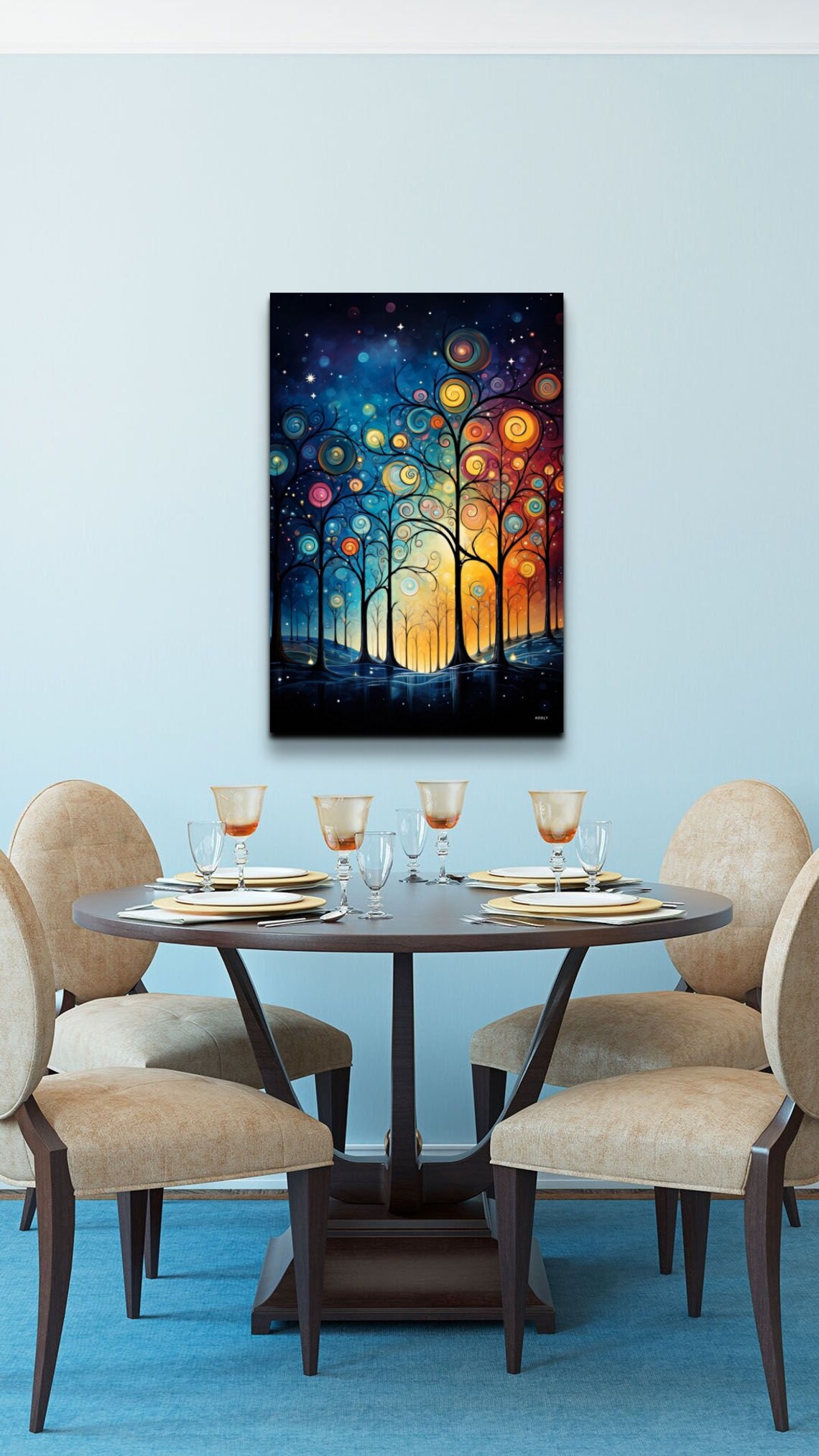 Colorful Tree Wall Art, Twisted Branches Art Print - Image 5