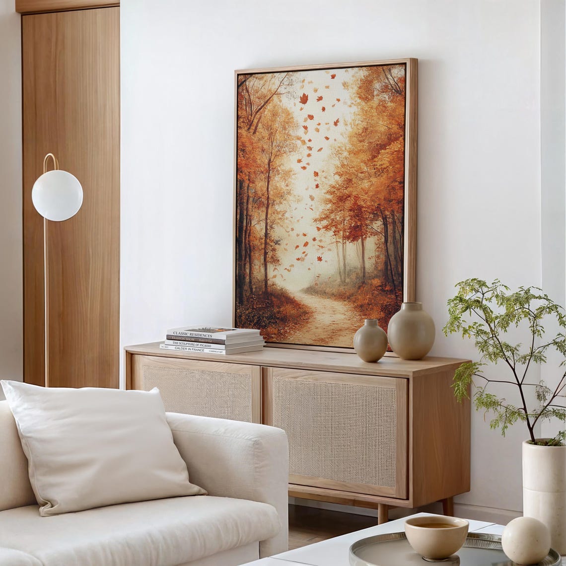 Autumn Forest Path With Falling Maple Leaves Golden Season Poster - Image 7