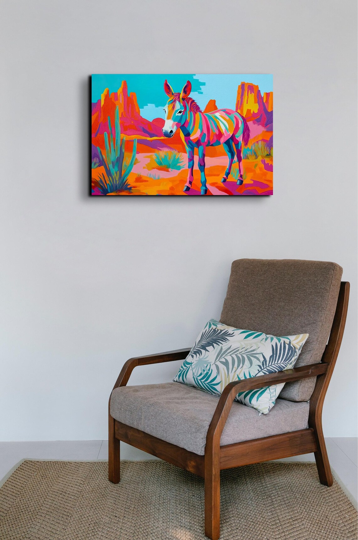 Day Glow Southwest Donkey Retro Desert Art Print - Image 3