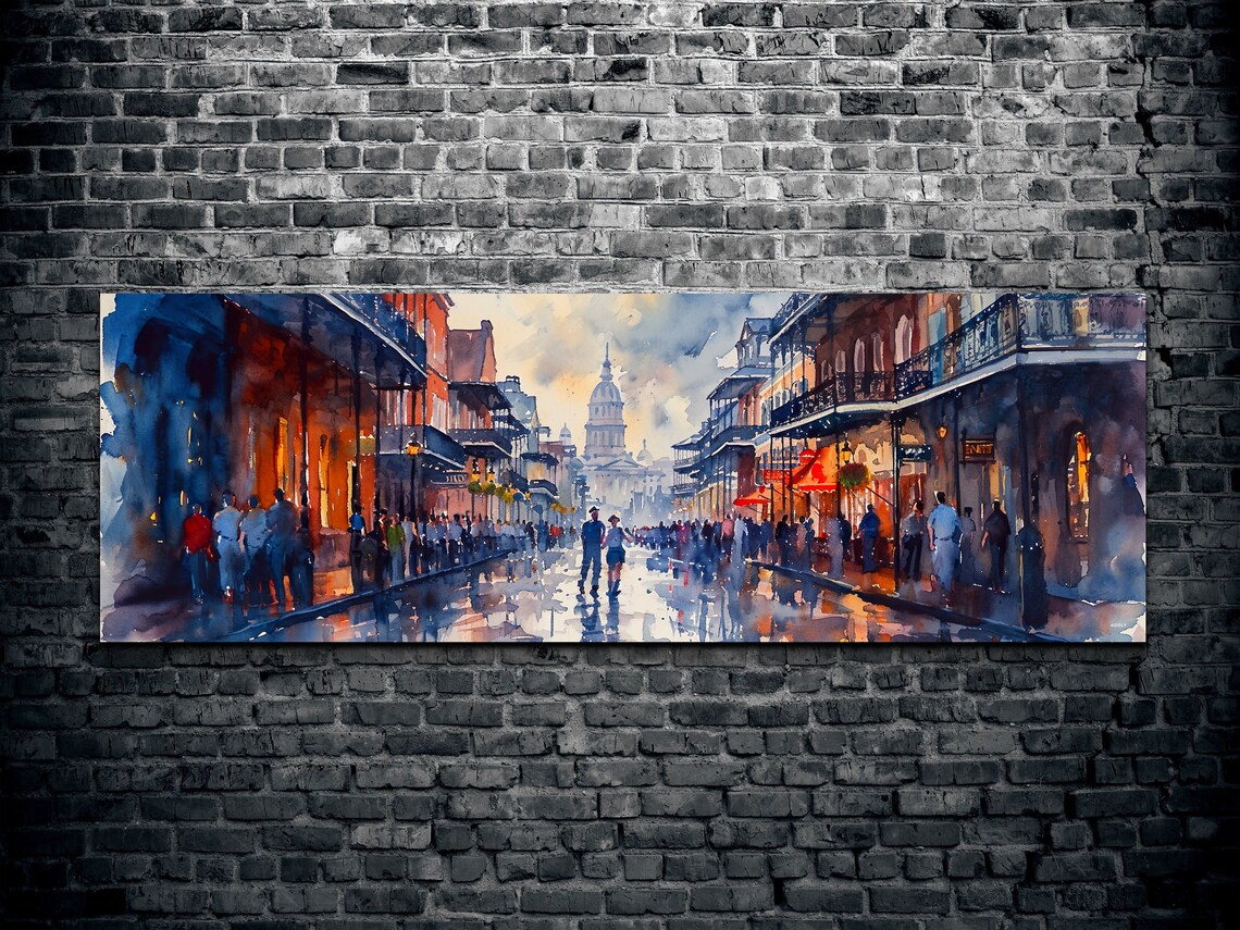 French Quarter Panoramic Art Print, Urban Landmark - Image 2