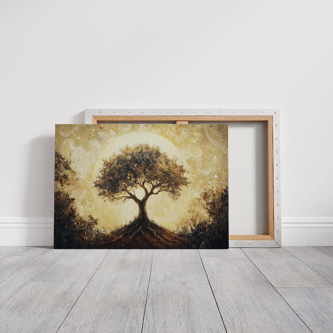 Golden Tree Of Life With Luminous Sun And Intricate Roots Poster - Image 4