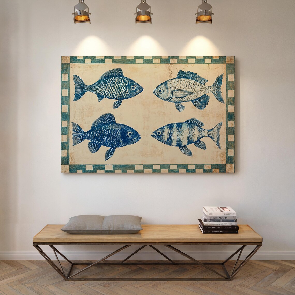 Nautical Blue Fish Art Print, Coastal Home Decor - Image 7