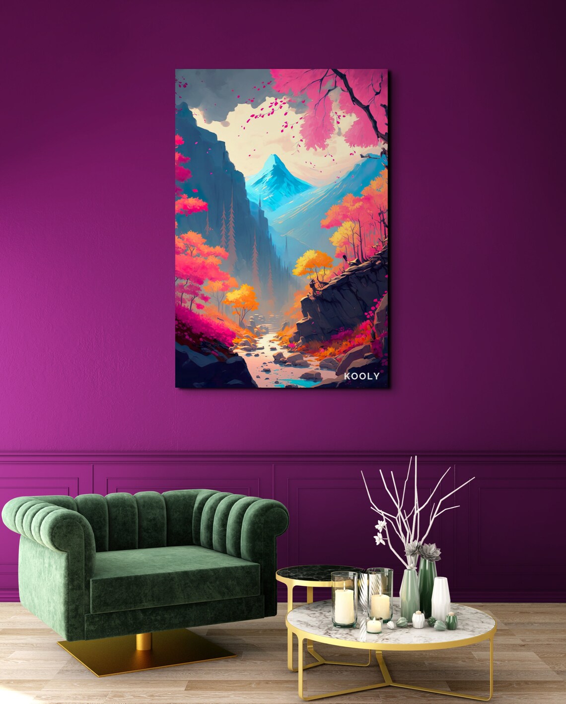 Abstract Mountain Range Wall Art Vibrant Home Decor Game Room 15 Gallery Style Home Decor - Image 5