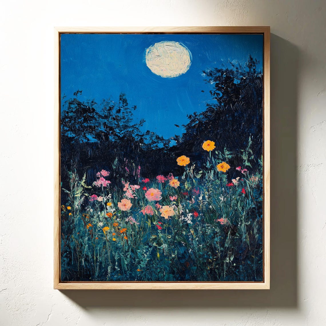 Moonlit Wildflower Garden Night Sky Blooming Floral Nature Poster - Image 4