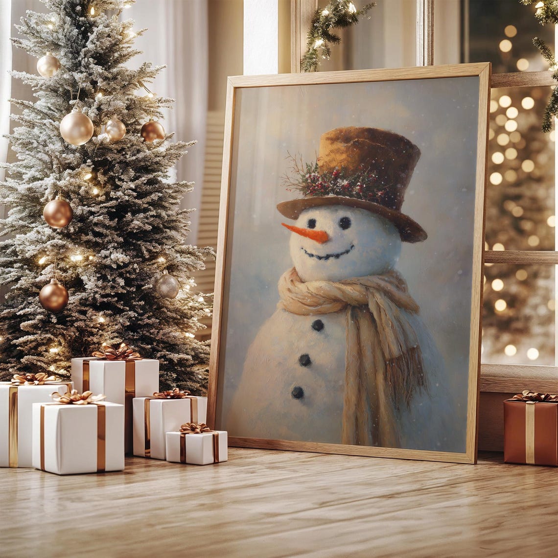 Charming Snowman Art Print