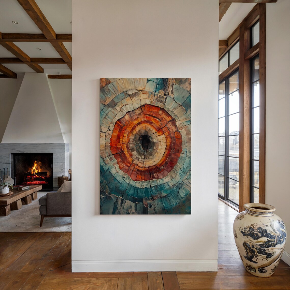 Petrified Wood Abstract Tree Ring Rustic Nature Art Print - Image 4