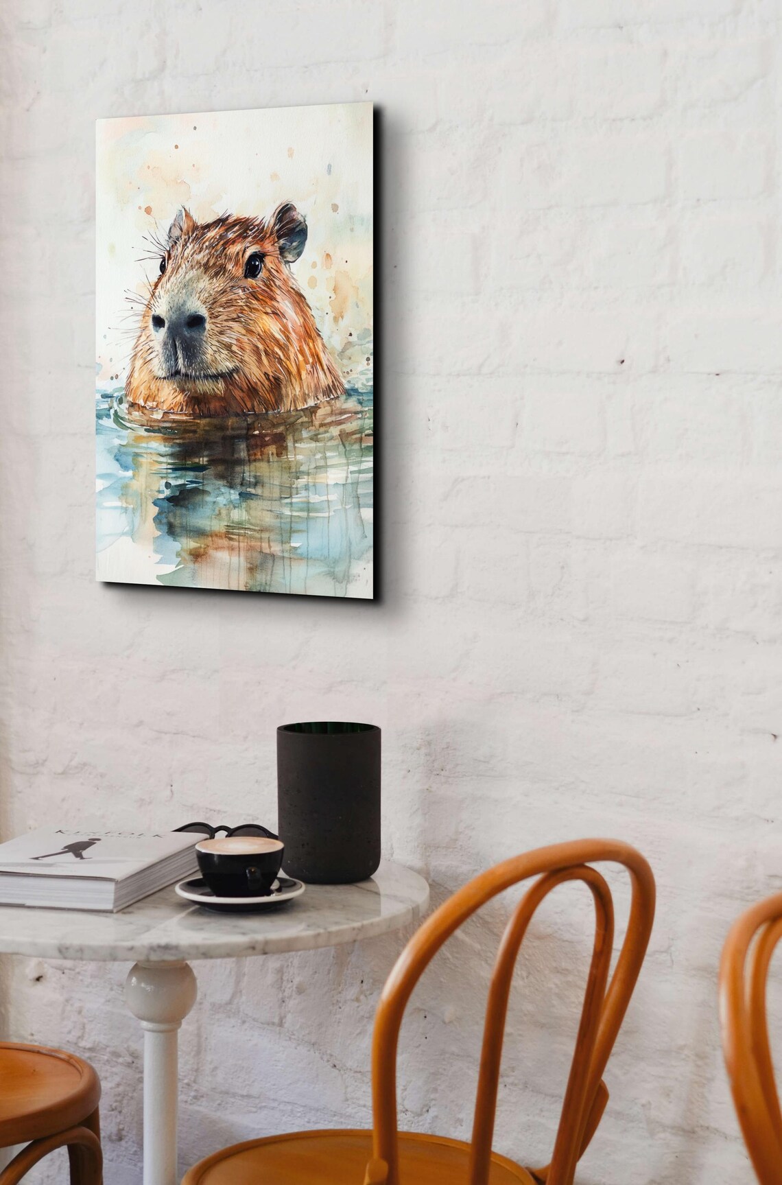 Capybara Watercolor Animal Art Print, Abstract Modern - Image 7