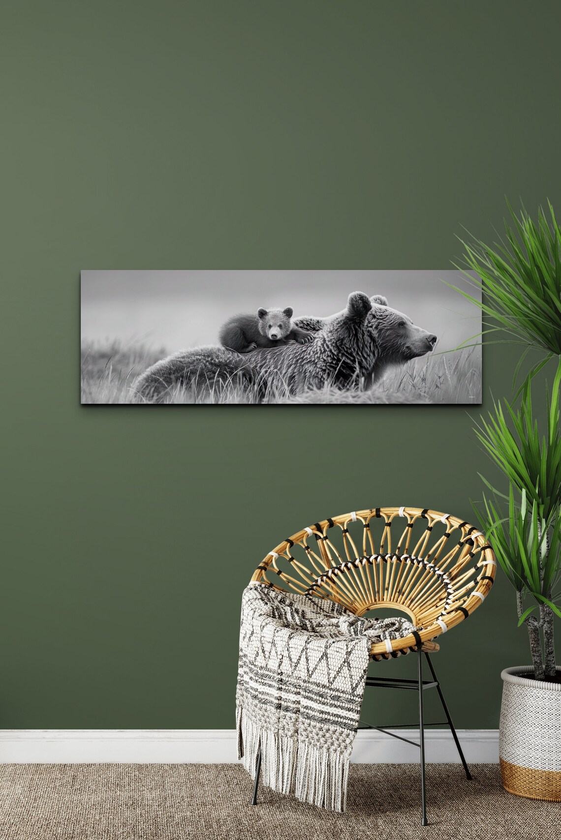 Mamma Bear Cub, Panoramic Wall Art Print - Image 6