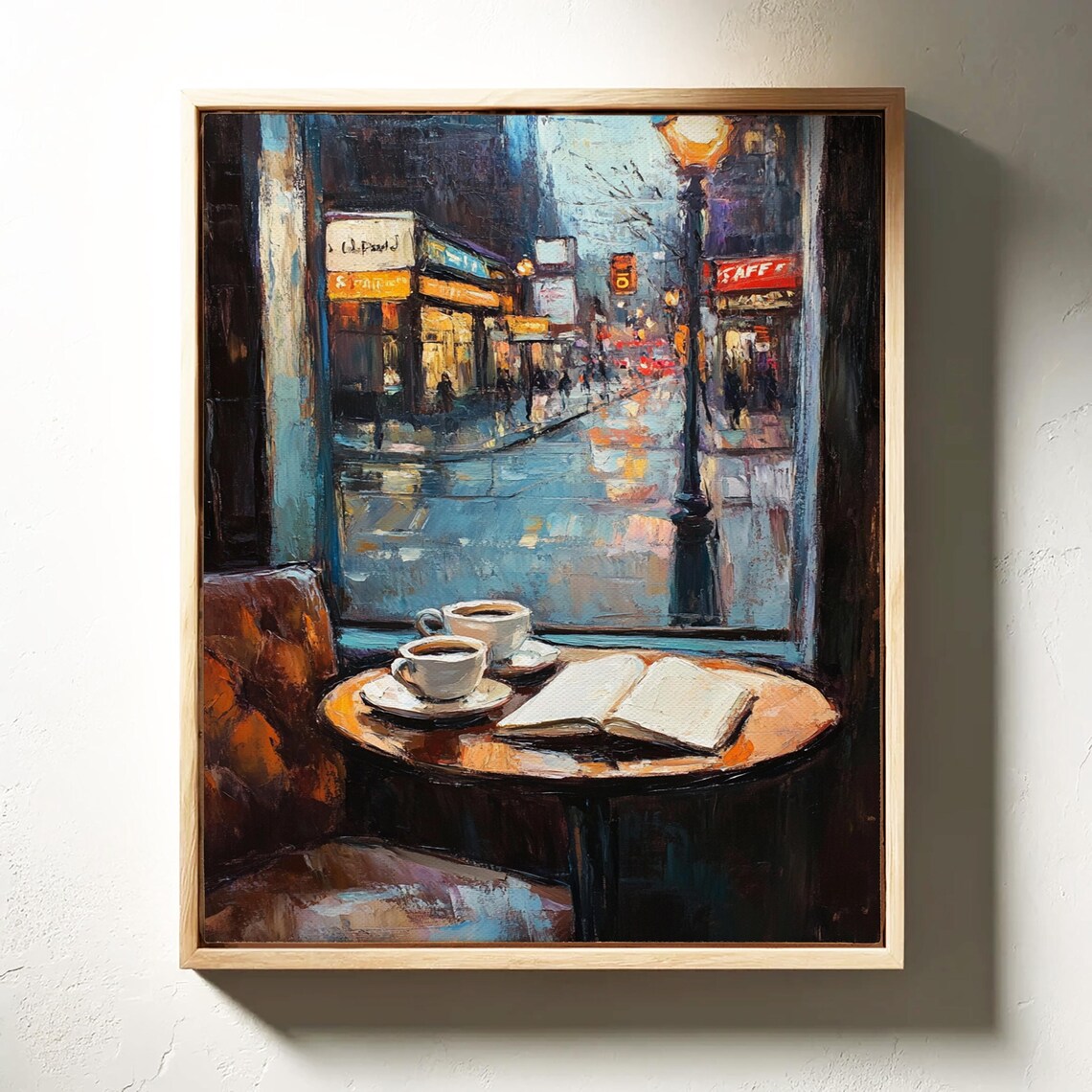 Rainy City Cafe Window Scene Travel Poster - Image 7