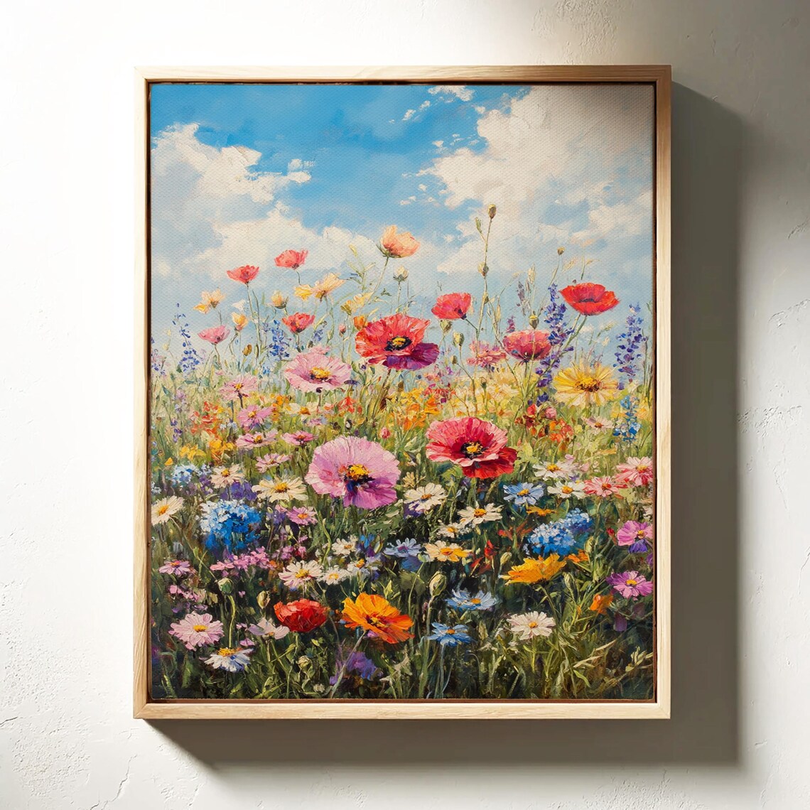 Colorful Wildflower Meadow Vibrant Oil Painting Landscape Poster - Image 6