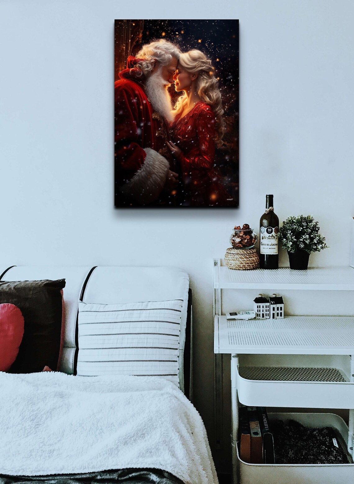 Mr & Mrs Clause Art Print, Holiday Wall Art - Image 5
