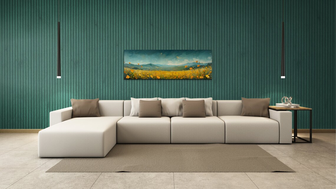 Green Meadow Landscape, Van Gogh Style Art Print - Image 4