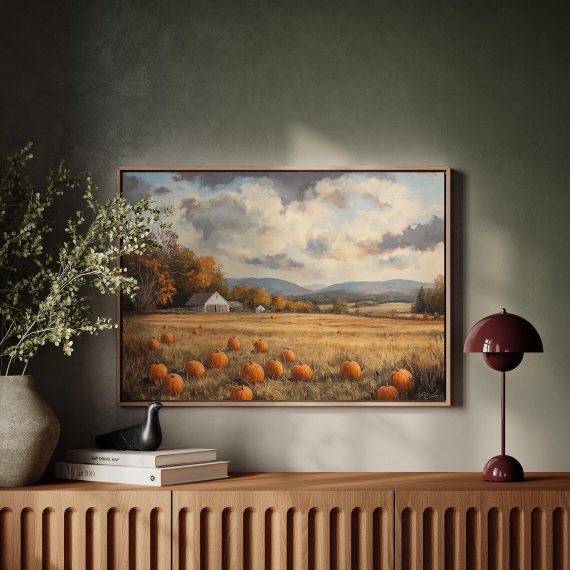 Rustic Pumpkin Patch Farm Art Print, Autumn Harvest - Image 3