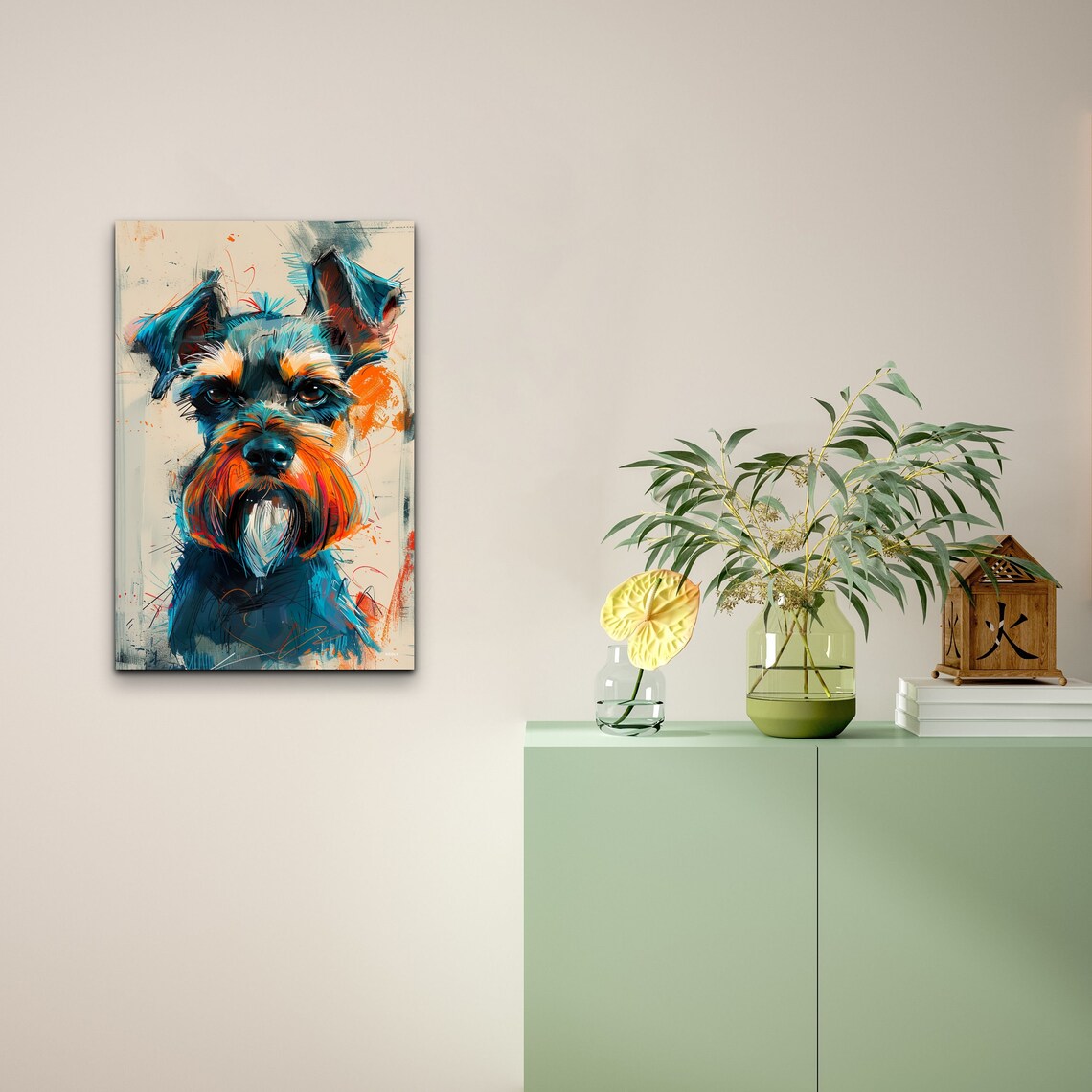 Miniature Schnauzer Dog Portrait Colorful Pop Art Painting Poster - Image 5