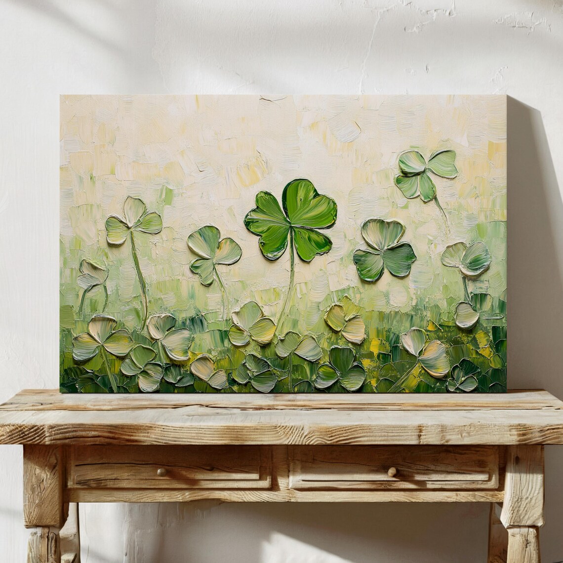 Lush Green Clover Art Print for Nature-Inspired Decor