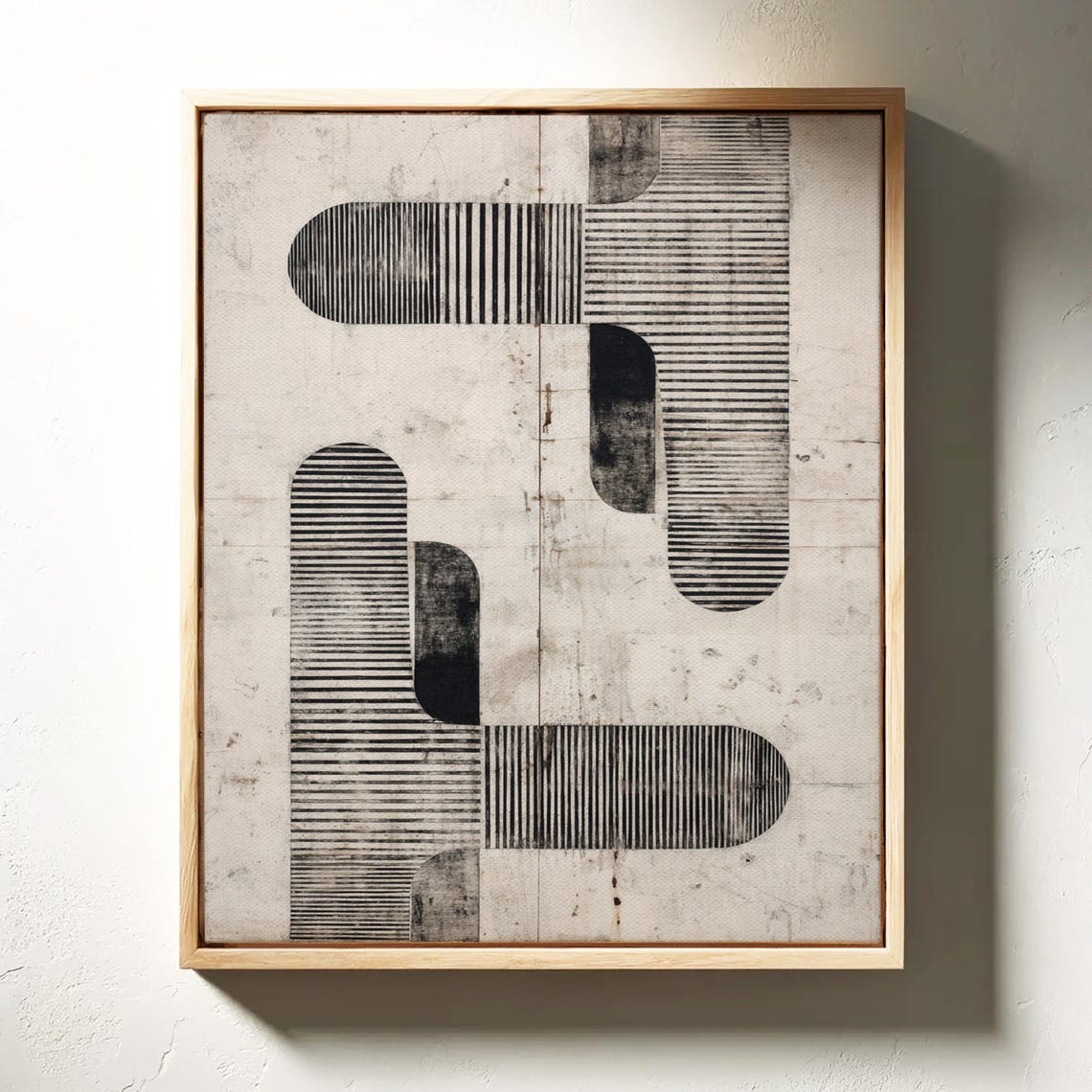 Black and White Geometric Abstract Line Art Minimalist Wall Poster