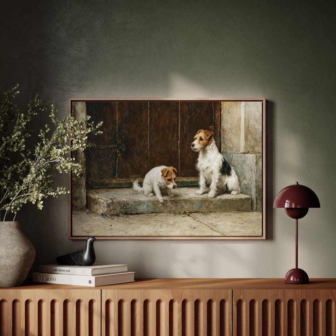 Jack Russell Terriers Stone Steps Rustic Door Dog Lovers Poster