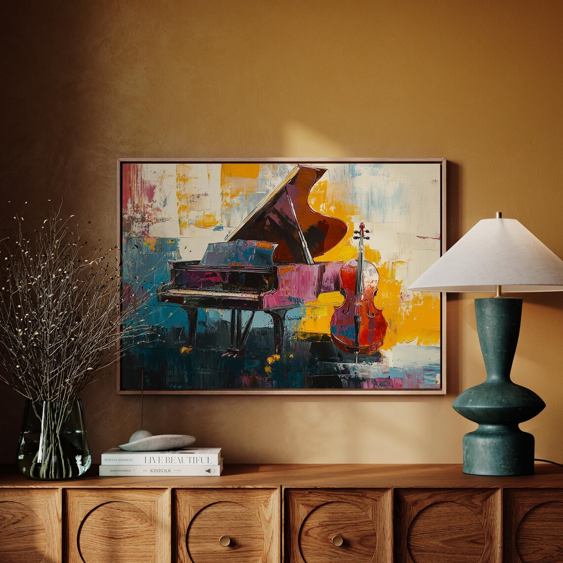 Abstract Piano And Cello Art Print, Expressionist