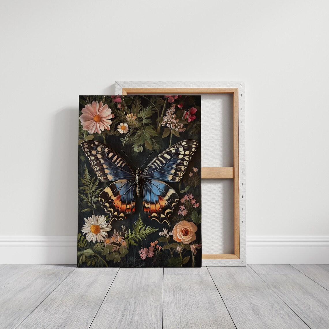 Butterfly And Floral Botanical Decor Art Print - Image 3