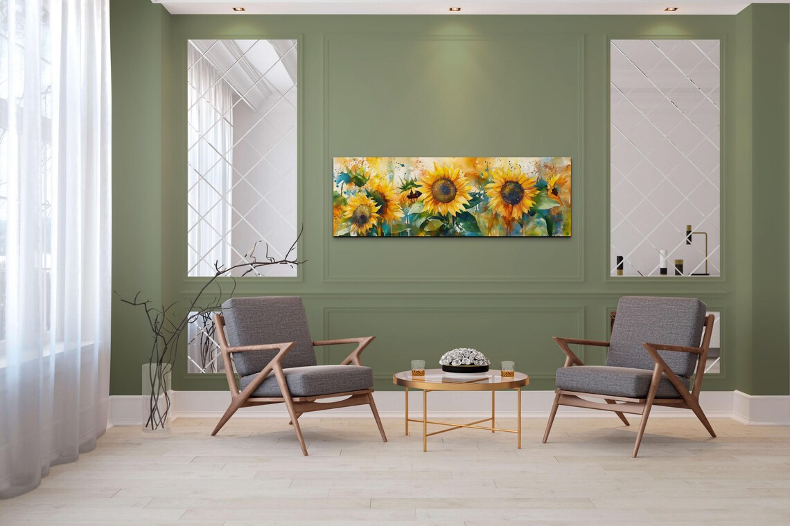Watercolor Style Bold Sunflower Art Print - Image 6