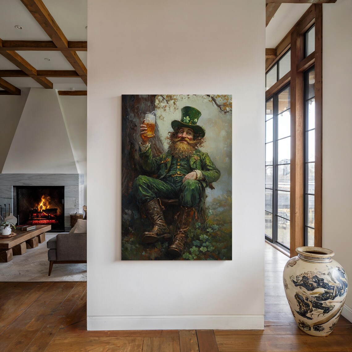 Jolly Leprechaun Raising A Toast Wall Art Print - Image 5