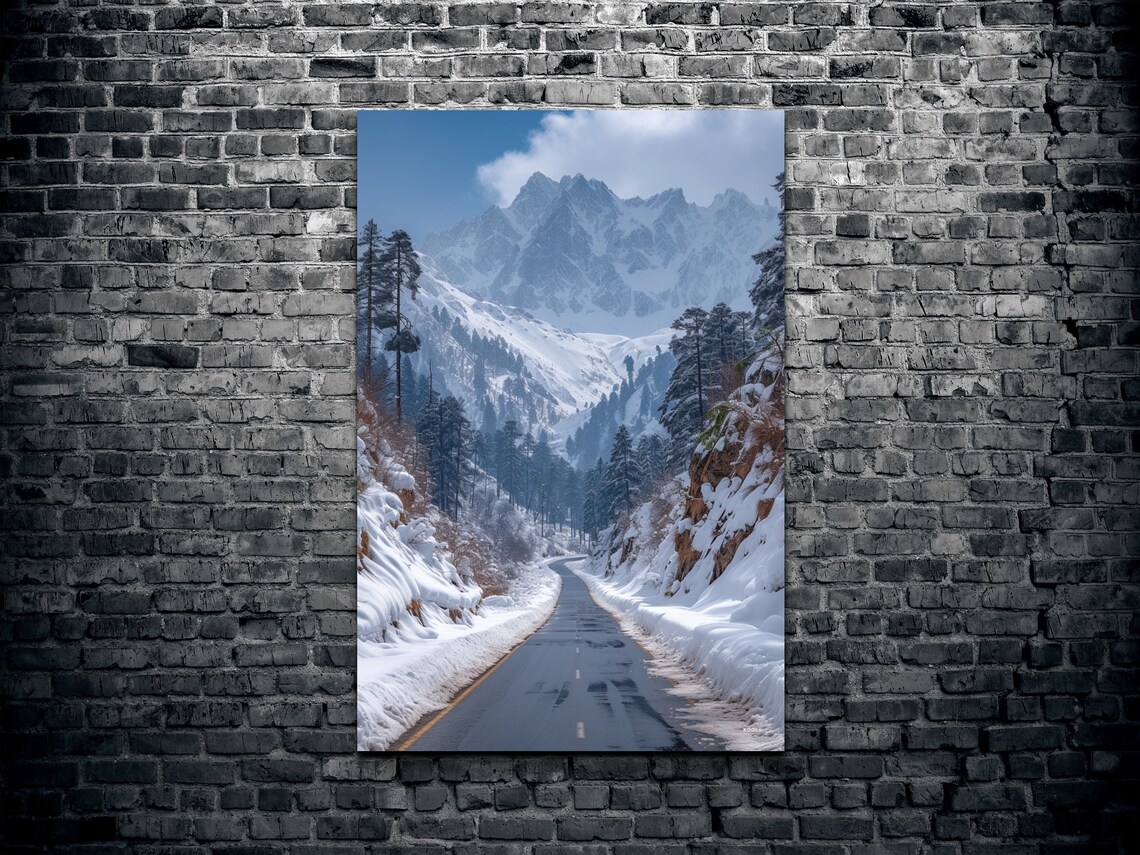 Kashmir Mountain Road Art Print, Wall Decor - Image 2