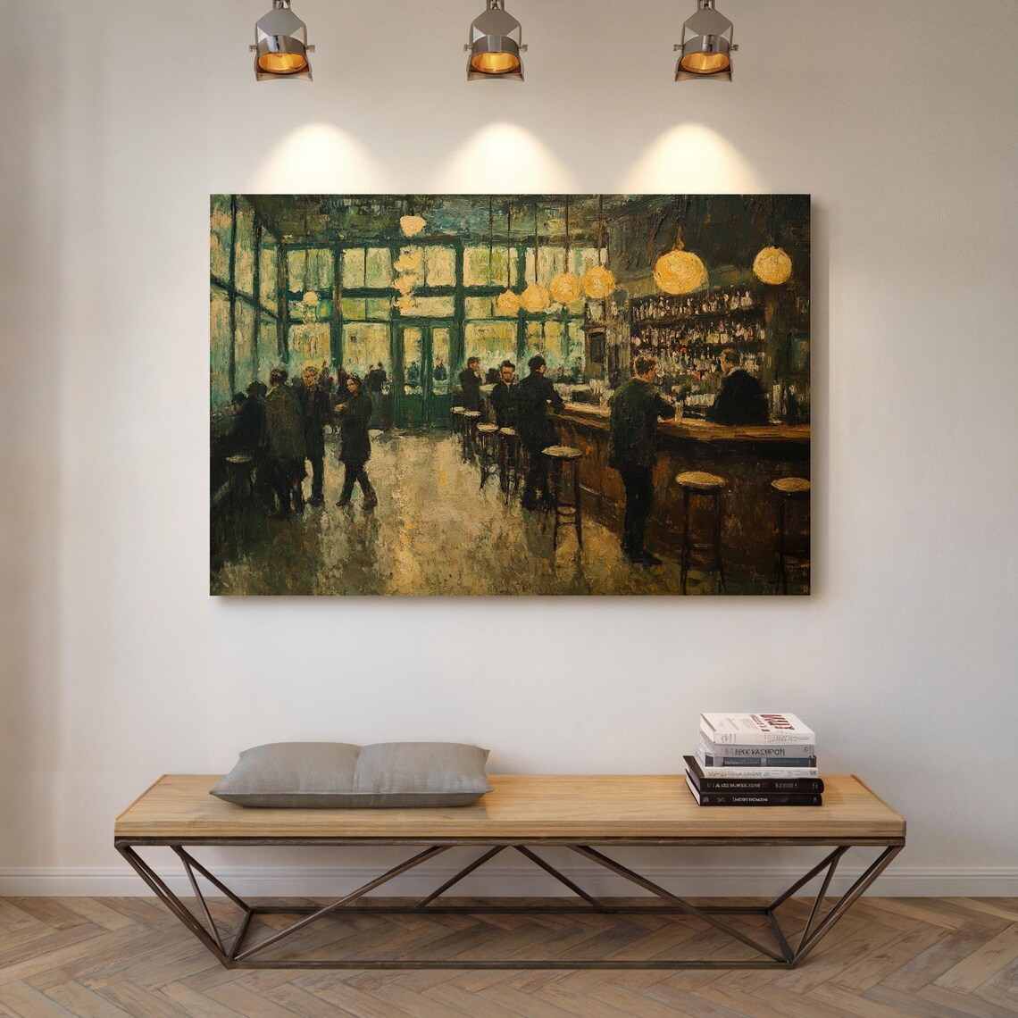 Vintage Bar Scene Art Print, Retro Decor - Image 7