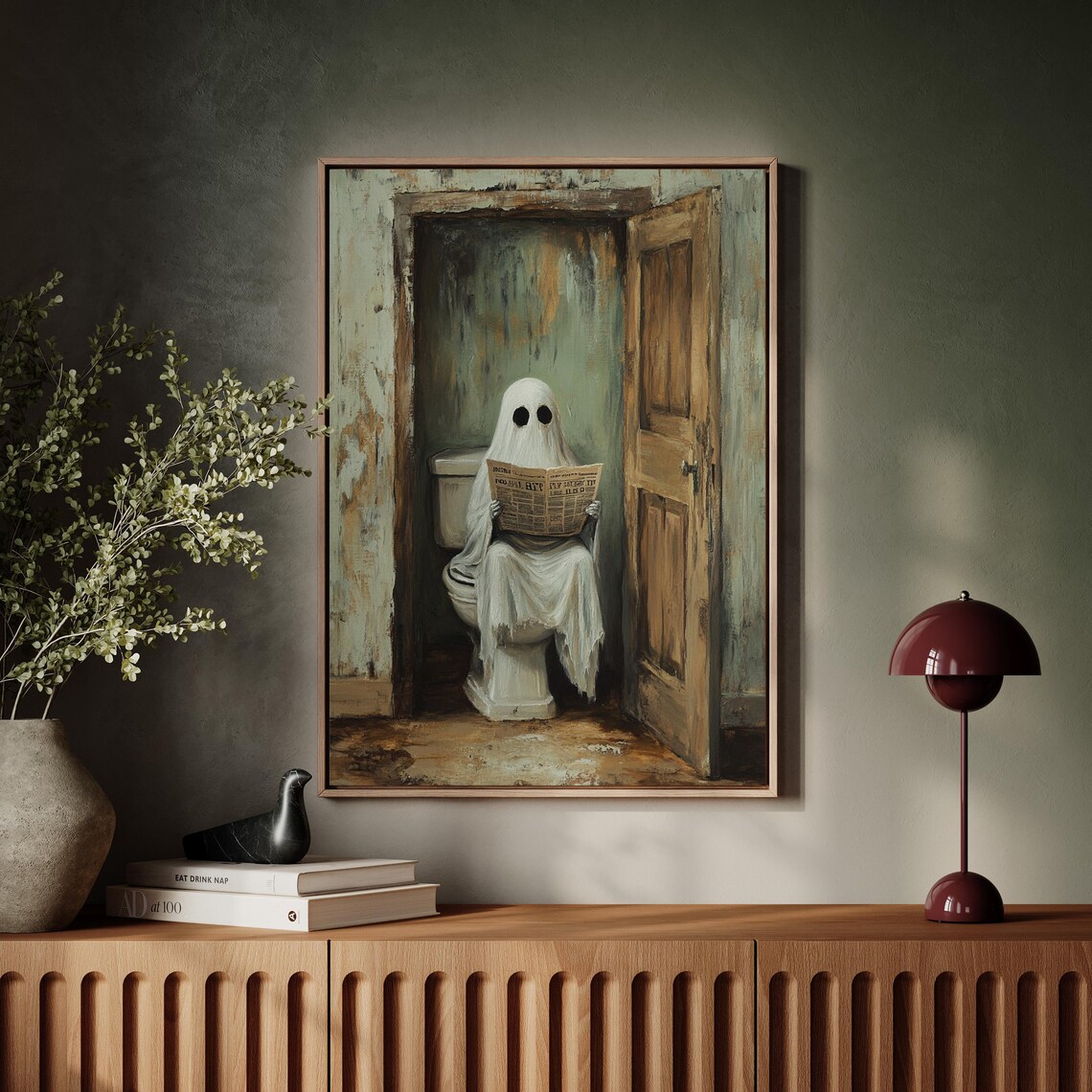 Quirky Ghost Bathroom Art, Vintage Inspired - Image 7